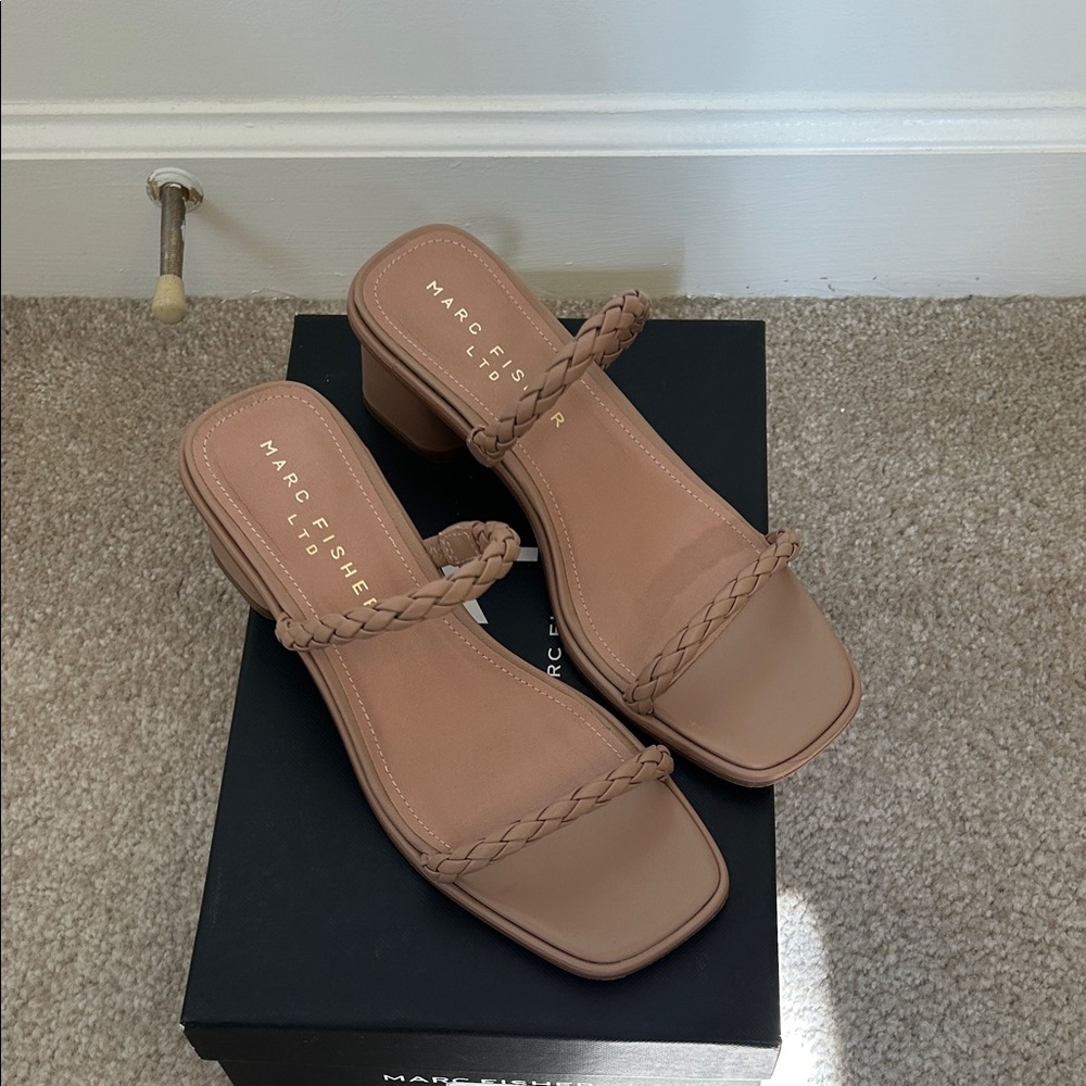 Marc Fisher Tan Braided Sandals